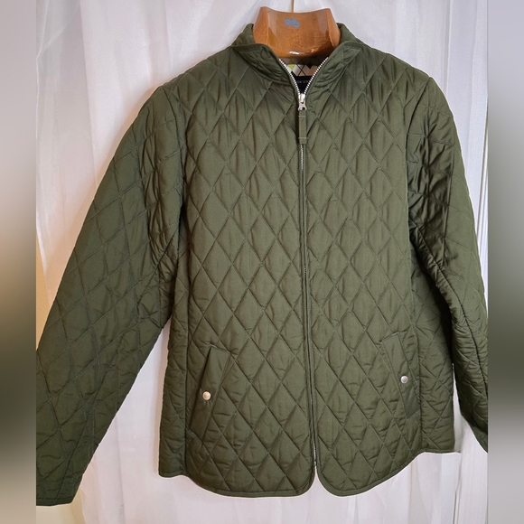 Lands' End Jackets & Blazers - Lands' End Quilted Green Quilted Jacket Large